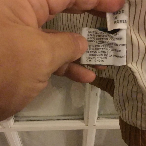 Vintage tan/ brown London Fog jacket- size 40 regular. Striped lining, pockets - Picture 3 of 10